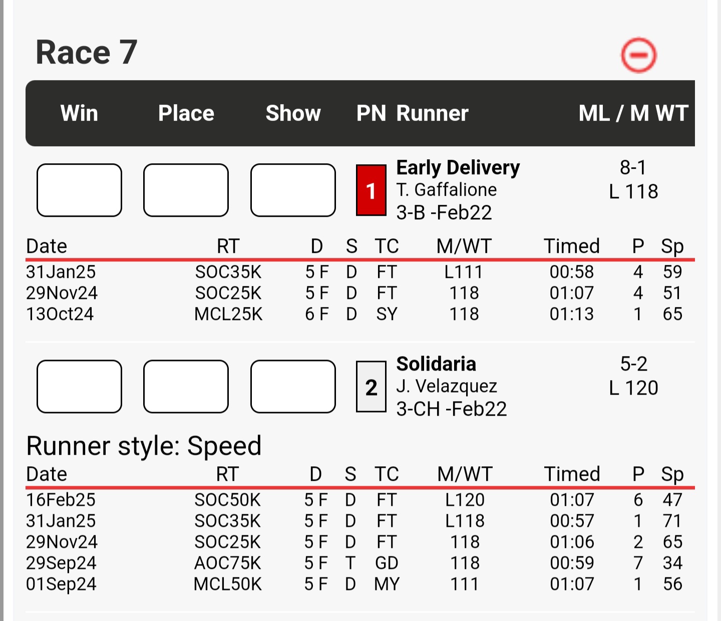 Race Statistics and Live Stream